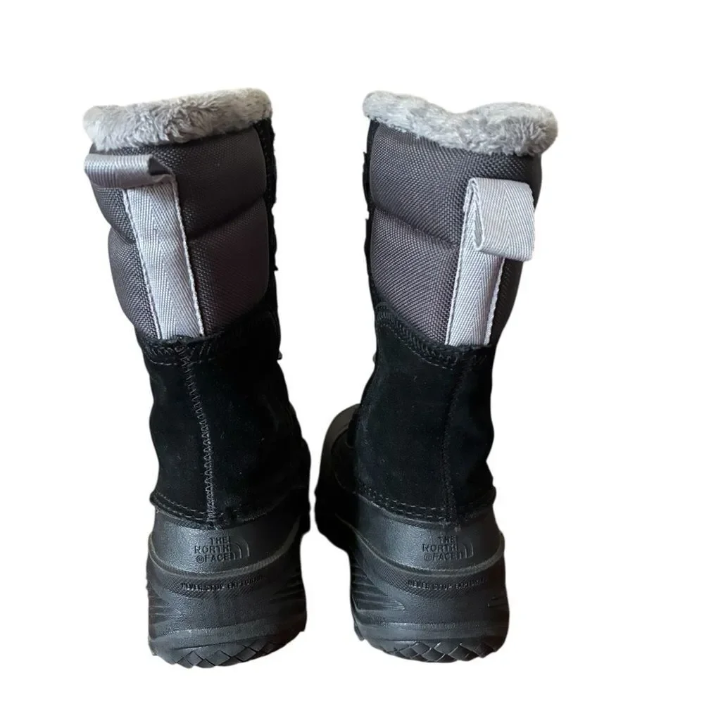 The North Face Black and Gray Insulated Boots Girls Size 3